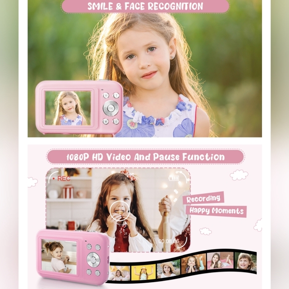 NIB Digital Camera, FHD 1080P Kids Camera w 32GB SD Card 44MP Point+Shoot Cam - Picture 8 of 10